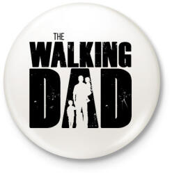printfashion The walking dad - apa két gyerekkel - Kitűző, hűtőmágnes - Fehér (18442386)