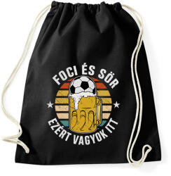 printfashion Foci és sör - Sportzsák, Tornazsák - Fekete (18434745)