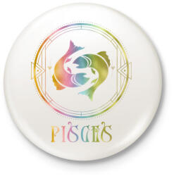 printfashion zodiac pisces - Kitűző, hűtőmágnes - Fehér (18145257)