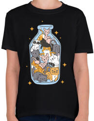 printfashion Cicák üvegben - Gyerek póló - Fekete (17881148)