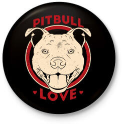 printfashion Pitbull gazdi - Kitűző, hűtőmágnes - Fekete (17986389)