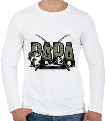 printfashion Papa Fishing - Férfi hosszú ujjú póló - Fehér (18368228)