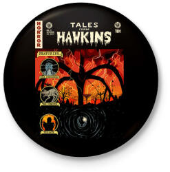 printfashion Stranger Things Tales from Hawkins - Kitűző, hűtőmágnes - Fekete (18073233)