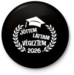 printfashion Jöttem láttam végeztem feher - Kitűző, hűtőmágnes - Fekete (18303707)