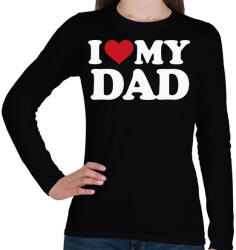 printfashion I love my dad - Női hosszú ujjú póló - Fekete (18414994)