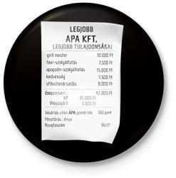 printfashion Apa nyugta - Kitűző, hűtőmágnes - Fekete (18450631)