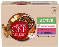 PURINA ONE MINI Dog Active Marhahús és kacsa lében 10 x 85 g