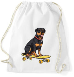 printfashion Rottweiler gördeszkán - Sportzsák, Tornazsák - Fehér (18007807)