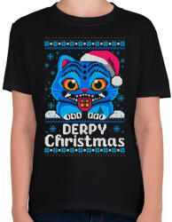 printfashion Derpy Christmas - Gyerek póló - Fekete (17951059)