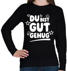 printfashion Du bist gut genug - Női pulóver - Fekete (18513037)