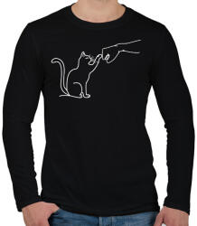 printfashion Cica Barátság - Férfi hosszú ujjú póló - Fekete (17940187)