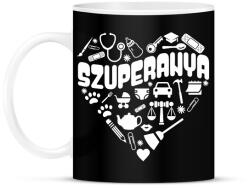 printfashion szuperanya - Bögre - Fekete (18163943)