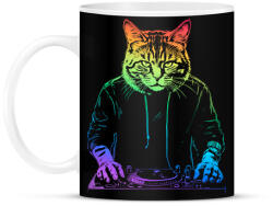 printfashion DJ macska - Bögre - Fekete (17980929)