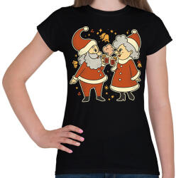 printfashion Télapó és télanyó - Női póló - Fekete (18014424)