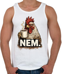 printfashion Grumpy kakas kávéval - Férfi atléta - Fehér (18099377)