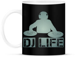 printfashion Dj life - Bögre - Fekete (18343888)
