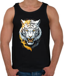 printfashion Fehértigris - Férfi atléta - Fekete (17909203)