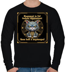printfashion mérges cica - Férfi pulóver - Fekete (18066536)