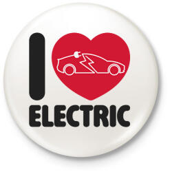 printfashion I love electric - Kitűző, hűtőmágnes - Fehér (18378258)