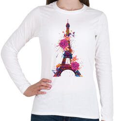 printfashion Eiffel torony - Női hosszú ujjú póló - Fehér (18008609)