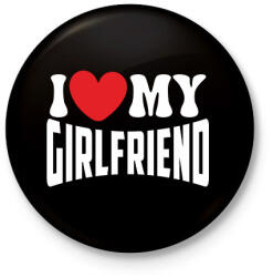 printfashion I love my girlfriend - Kitűző, hűtőmágnes - Fekete (18105208)