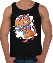 printfashion Paintball T-rex - Férfi atléta - Fekete (17959063)