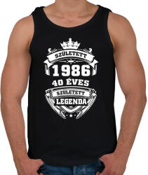 printfashion 40 éves - Férfi atléta - Fekete (18092159)