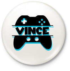printfashion Egyedi neves gamer logo - Kitűző, hűtőmágnes - Fehér (18047582)