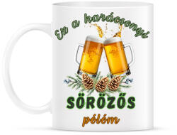 printfashion Karácsonyi sörözős póló - Bögre - Fehér (17904660)