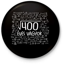 printfashion 20 éves matematikus - Kitűző, hűtőmágnes - Fekete (18208958)