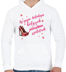 printfashion Szülinap tűsarkú pink - Férfi kapucnis pulóver - Fehér (18477255)