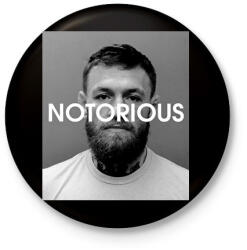 printfashion Conor McGregor NOTORIOUS - Kitűző, hűtőmágnes - Fekete (18172208)