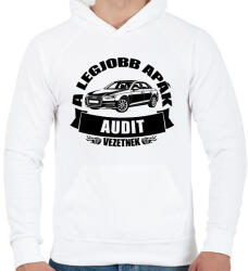 printfashion Audis apuka - Férfi kapucnis pulóver - Fehér (18382106)