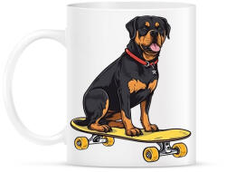 printfashion Rottweiler gördeszkán - Bögre - Fehér (18008377)