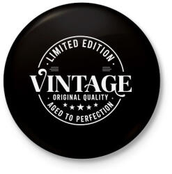 printfashion vintage születésnap - Kitűző, hűtőmágnes - Fekete (18511103)