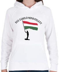 printfashion Egy zászló mind felett - Női kapucnis pulóver - Fehér (18216266)