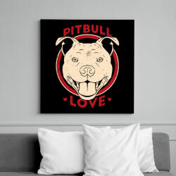 printfashion Pitbull gazdi - Vászonkép - Fekete (17986399)