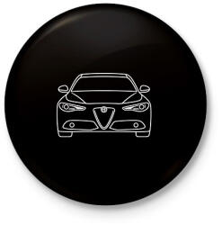 printfashion Alfa Romeo Giulia - Kitűző, hűtőmágnes - Fekete (17940104)