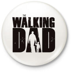 printfashion The walking dad - apa egy gyerekkel - Kitűző, hűtőmágnes - Fehér (18441470)