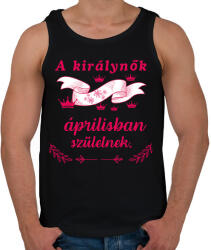 printfashion Szülinap királynők ápr pink (2) - Férfi atléta - Fekete (18266480)