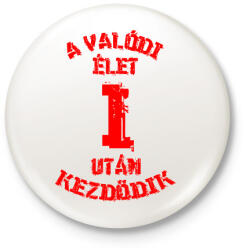 printfashion Valódi élet 1 - Kitűző, hűtőmágnes - Fehér (18515682)