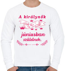 printfashion Szülinap királynők jún - Férfi pulóver - Fehér (18354037)