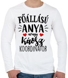 printfashion Főállású anya - Férfi hosszú ujjú póló - Fehér (18159429)