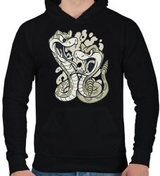 printfashion Csörgő kígyók - Férfi kapucnis pulóver - Fekete (17990092)