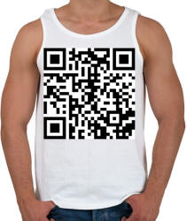 printfashion Rickroll QR kód mém - Férfi atléta - Fehér (18156197)