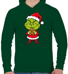 printfashion Grinch - Férfi kapucnis pulóver - Sötétzöld (18046298)