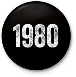 printfashion 1980 - Kitűző, hűtőmágnes - Fekete (18250413)