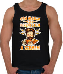 printfashion Nem alszok csak pihentetem a szemem - Férfi atléta - Fekete (18183334)