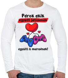 printfashion Párok akik együtt játszanak - Férfi hosszú ujjú póló - Fehér (18109753)