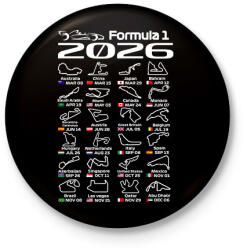 printfashion Formula 1 2026 naptár - Kitűző, hűtőmágnes - Fekete (18062883)